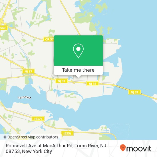 Mapa de Roosevelt Ave at MacArthur Rd, Toms River, NJ 08753
