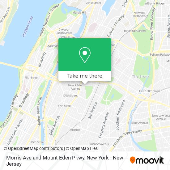 Mapa de Morris Ave and Mount Eden Pkwy