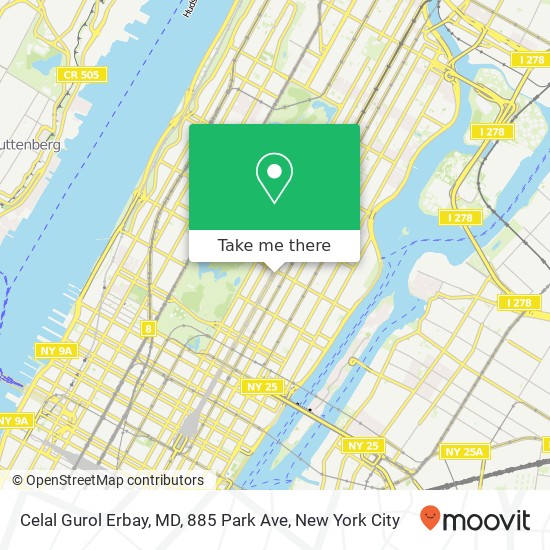 Mapa de Celal Gurol Erbay, MD, 885 Park Ave