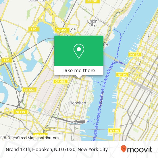 Mapa de Grand 14th, Hoboken, NJ 07030