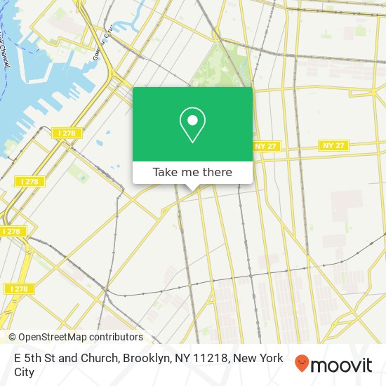 Mapa de E 5th St and Church, Brooklyn, NY 11218