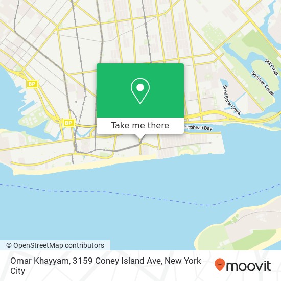Omar Khayyam, 3159 Coney Island Ave map