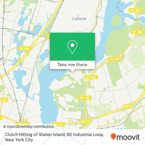 Mapa de Clutch Hitting of Staten Island, 80 Industrial Loop