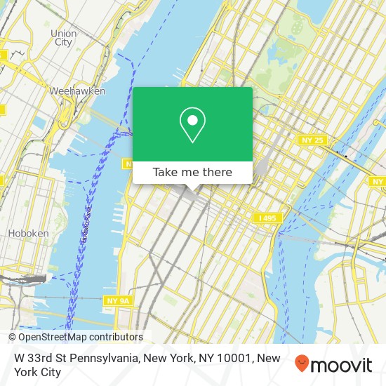 W 33rd St Pennsylvania, New York, NY 10001 map