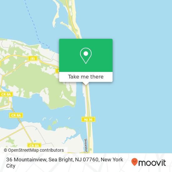 Mapa de 36 Mountainview, Sea Bright, NJ 07760