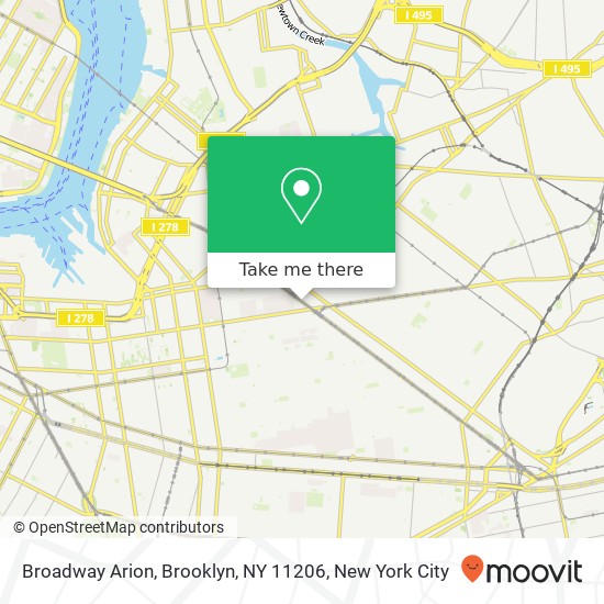 Mapa de Broadway Arion, Brooklyn, NY 11206