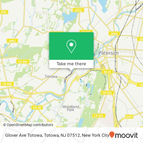 Mapa de Glover Ave Totowa, Totowa, NJ 07512