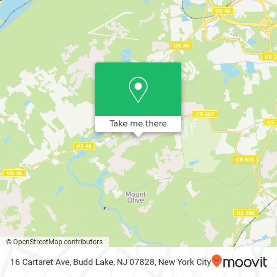 Mapa de 16 Cartaret Ave, Budd Lake, NJ 07828