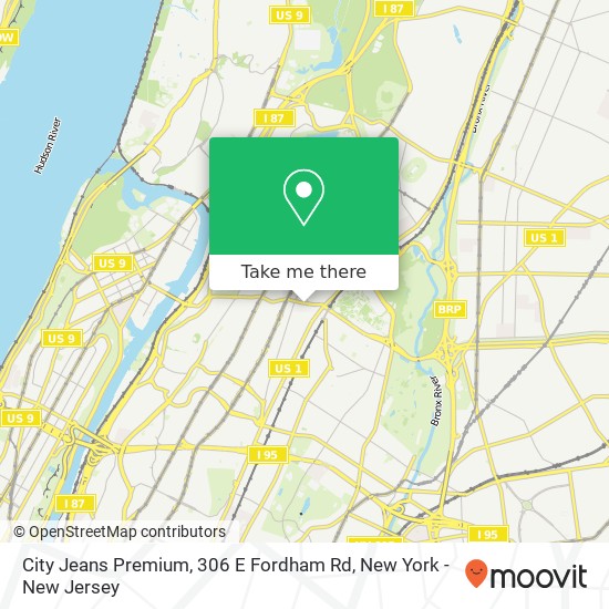 Mapa de City Jeans Premium, 306 E Fordham Rd