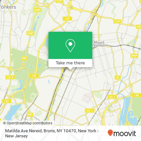 Mapa de Matilda Ave Nereid, Bronx, NY 10470