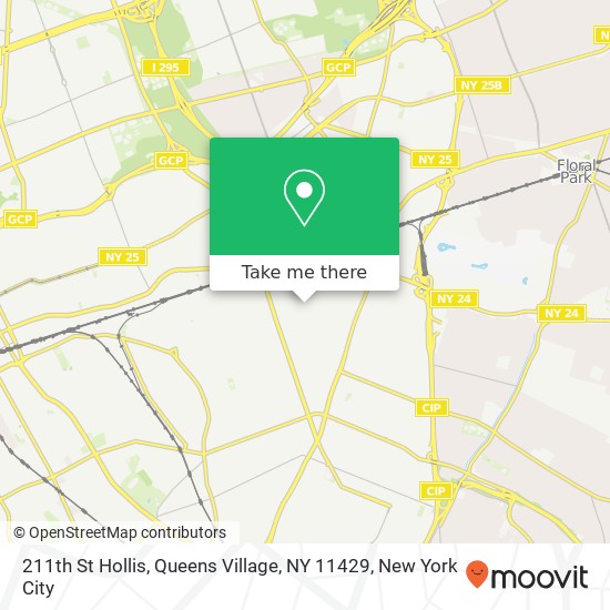 Mapa de 211th St Hollis, Queens Village, NY 11429