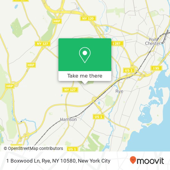 Mapa de 1 Boxwood Ln, Rye, NY 10580