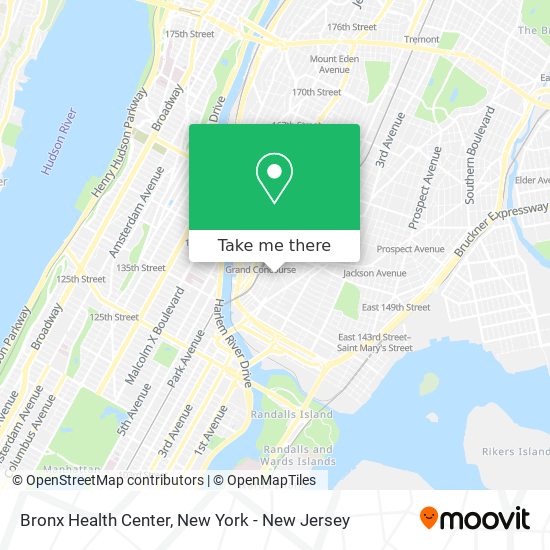 Bronx Health Center map