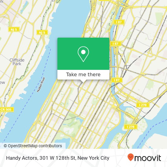 Mapa de Handy Actors, 301 W 128th St