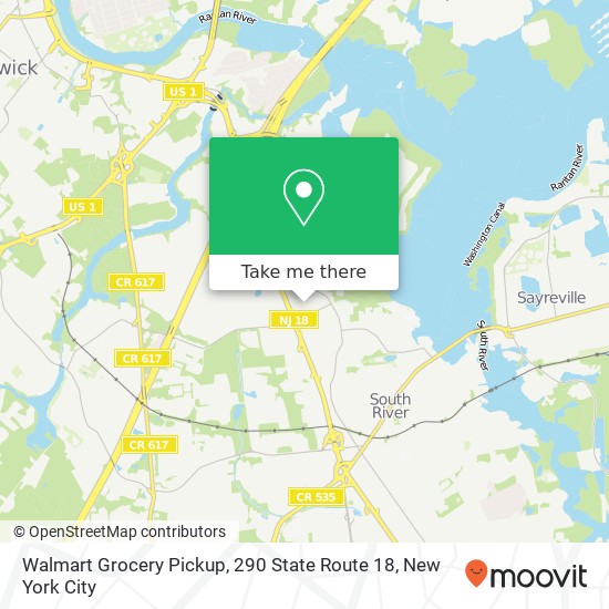 Mapa de Walmart Grocery Pickup, 290 State Route 18