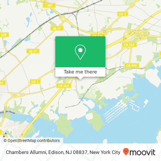 Mapa de Chambers Allumni, Edison, NJ 08837