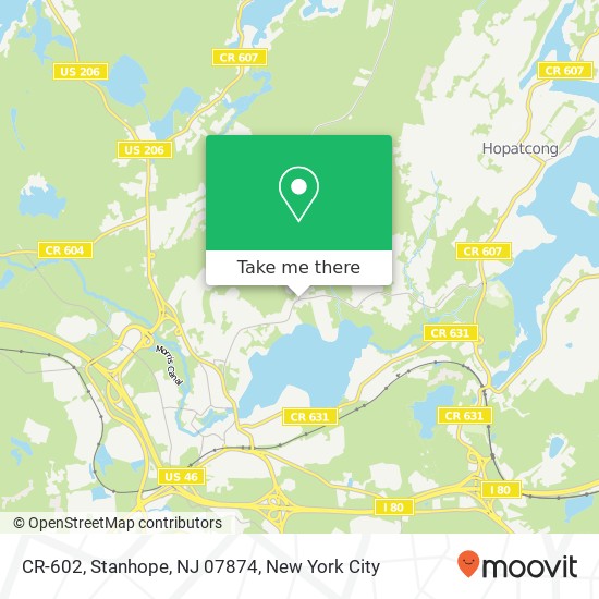 Mapa de CR-602, Stanhope, NJ 07874