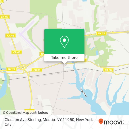 Classon Ave Sterling, Mastic, NY 11950 map