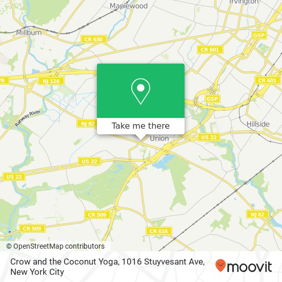 Crow and the Coconut Yoga, 1016 Stuyvesant Ave map