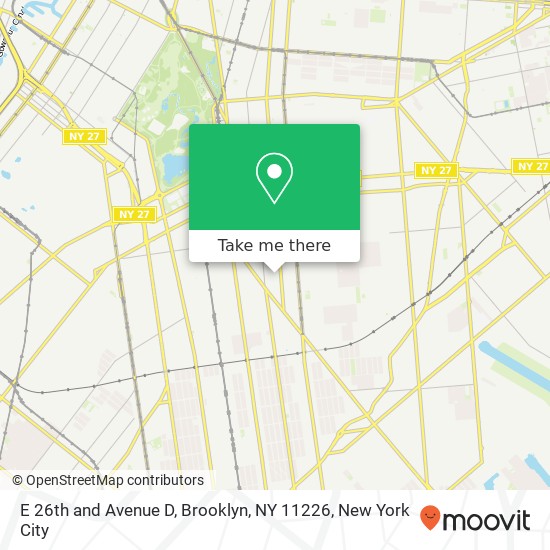 Mapa de E 26th and Avenue D, Brooklyn, NY 11226