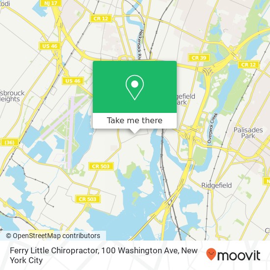 Ferry Little Chiropractor, 100 Washington Ave map