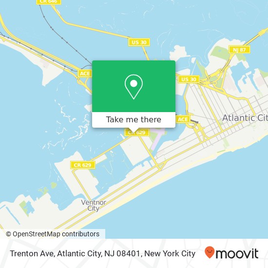 Mapa de Trenton Ave, Atlantic City, NJ 08401