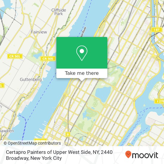 Certapro Painters of Upper West Side, NY, 2440 Broadway map