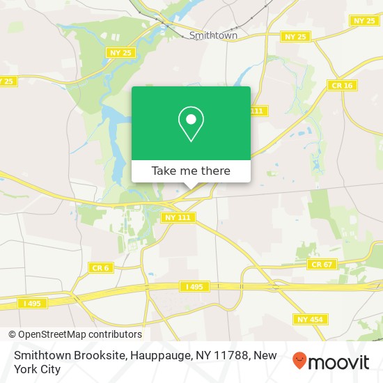 Mapa de Smithtown Brooksite, Hauppauge, NY 11788