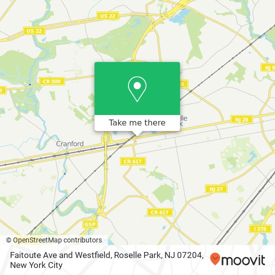Faitoute Ave and Westfield, Roselle Park, NJ 07204 map