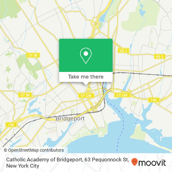 Mapa de Catholic Academy of Bridgeport, 63 Pequonnock St