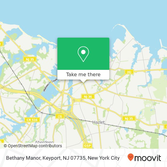 Mapa de Bethany Manor, Keyport, NJ 07735