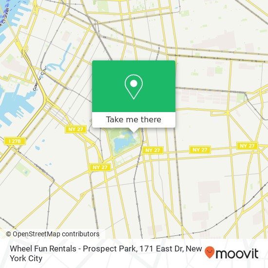 Mapa de Wheel Fun Rentals - Prospect Park, 171 East Dr