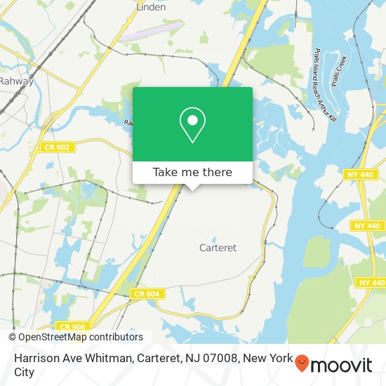 Mapa de Harrison Ave Whitman, Carteret, NJ 07008