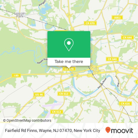 Mapa de Fairfield Rd Finns, Wayne, NJ 07470