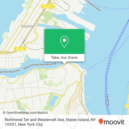 Mapa de Richmond Ter and Westervelt Ave, Staten Island, NY 10301