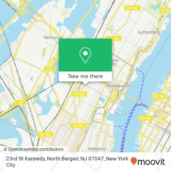 Mapa de 23rd St Kennedy, North Bergen, NJ 07047