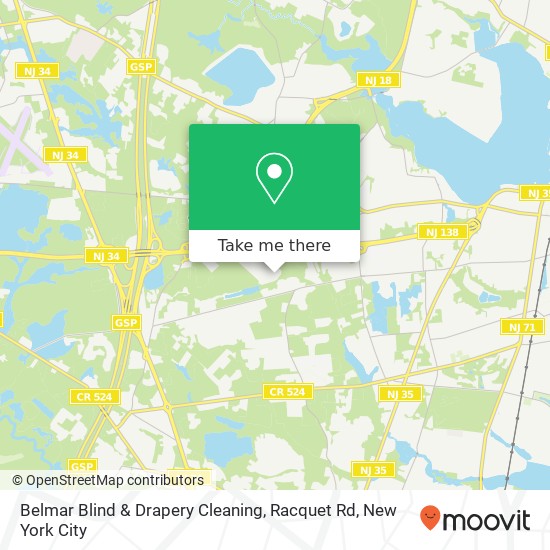 Mapa de Belmar Blind & Drapery Cleaning, Racquet Rd