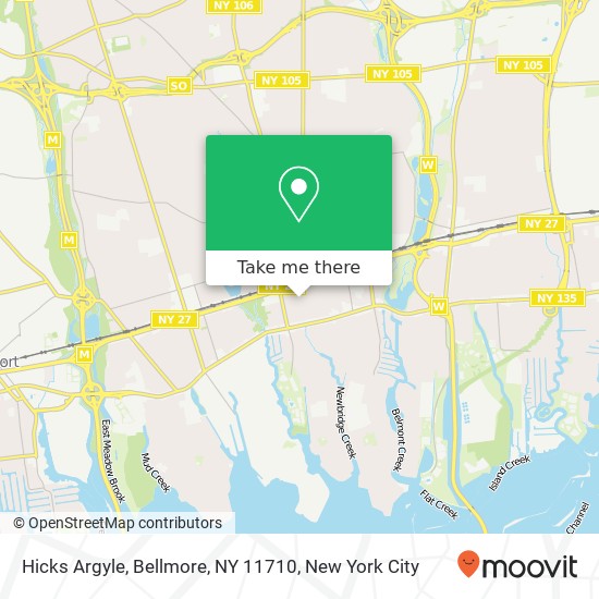 Mapa de Hicks Argyle, Bellmore, NY 11710