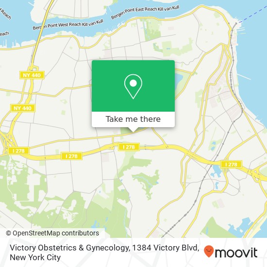 Mapa de Victory Obstetrics & Gynecology, 1384 Victory Blvd