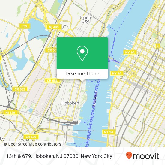 Mapa de 13th & 679, Hoboken, NJ 07030