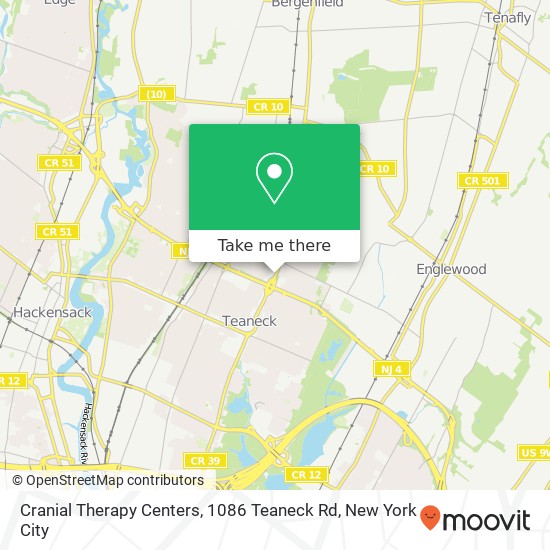 Mapa de Cranial Therapy Centers, 1086 Teaneck Rd