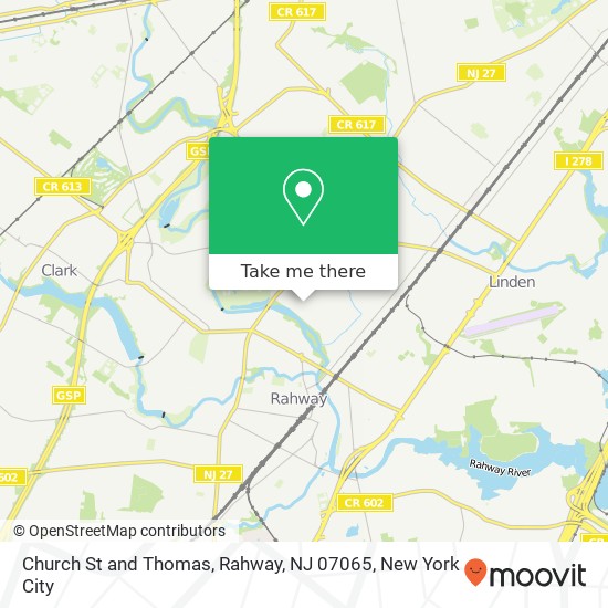 Church St and Thomas, Rahway, NJ 07065 map