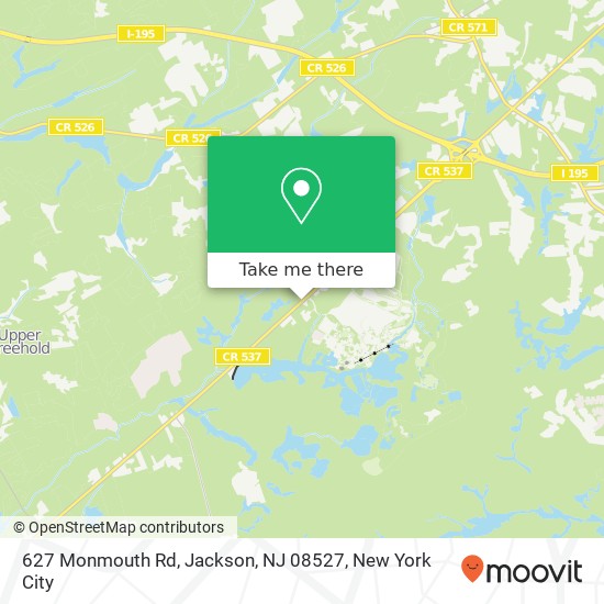 Mapa de 627 Monmouth Rd, Jackson, NJ 08527
