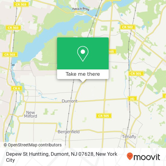 Depew St Huntting, Dumont, NJ 07628 map