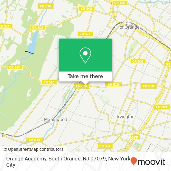 Mapa de Orange Academy, South Orange, NJ 07079