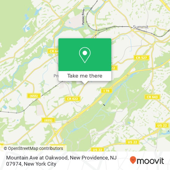 Mountain Ave at Oakwood, New Providence, NJ 07974 map