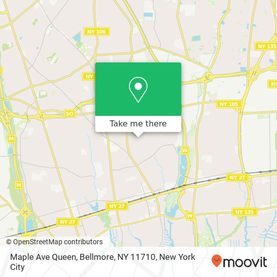 Mapa de Maple Ave Queen, Bellmore, NY 11710