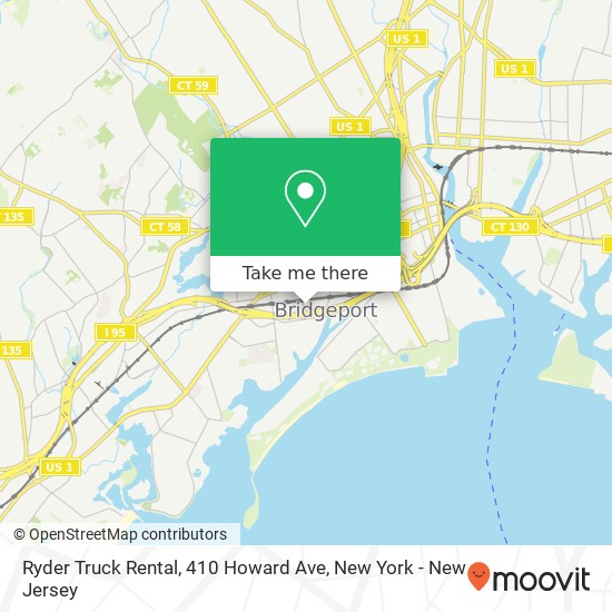 Mapa de Ryder Truck Rental, 410 Howard Ave