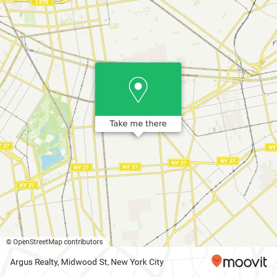 Mapa de Argus Realty, Midwood St