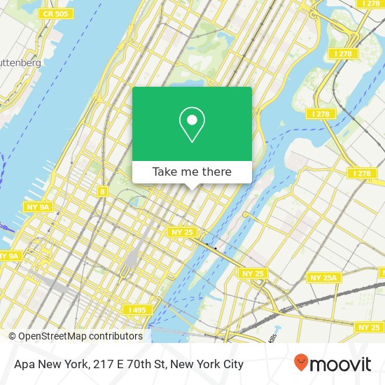Apa New York, 217 E 70th St map